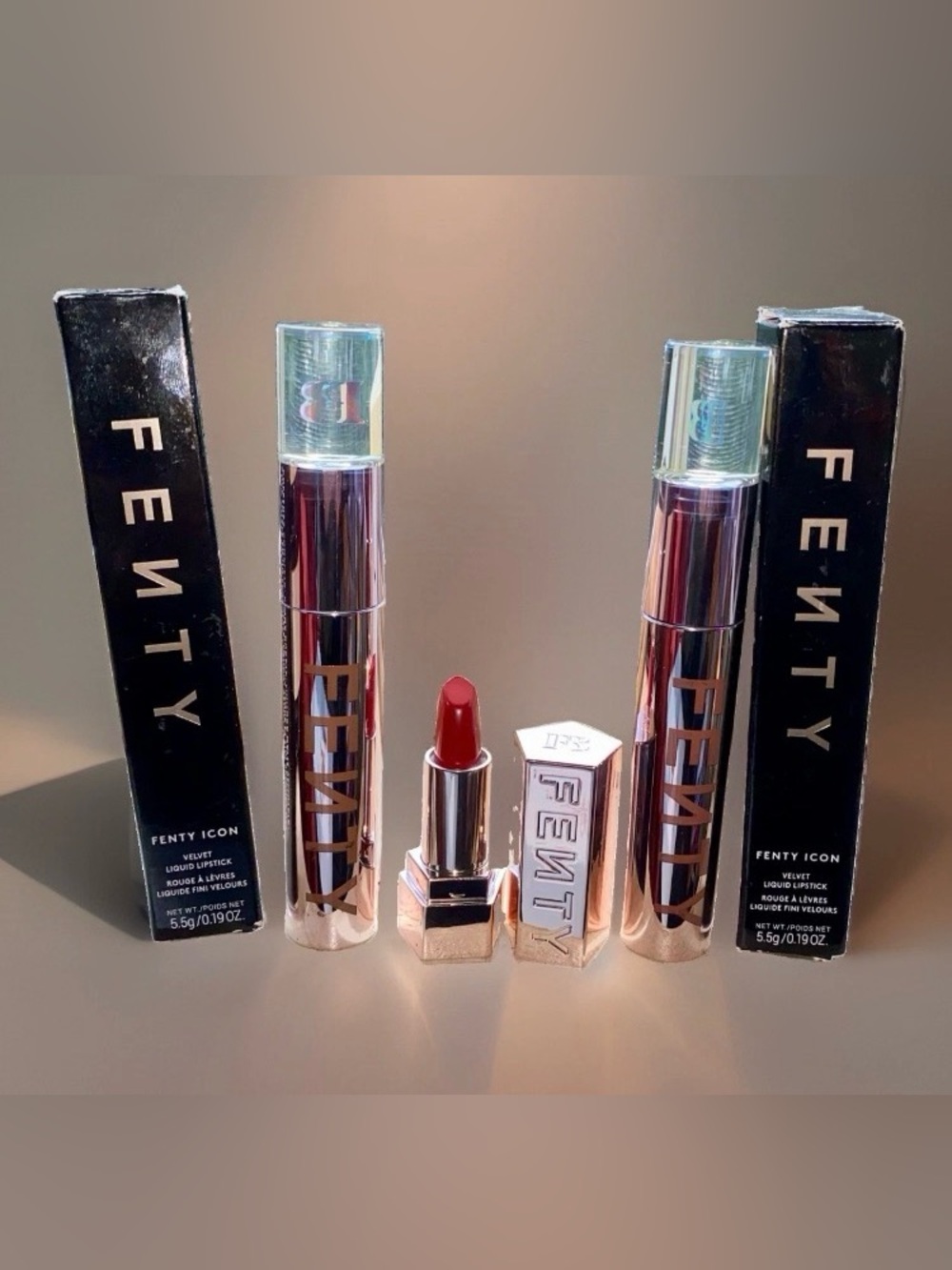 Fenty Beauty 3pc Lip Bundle ~ Icon Velvet POW’R THIRSTY & TRUTH FAIRY + MVP Mini